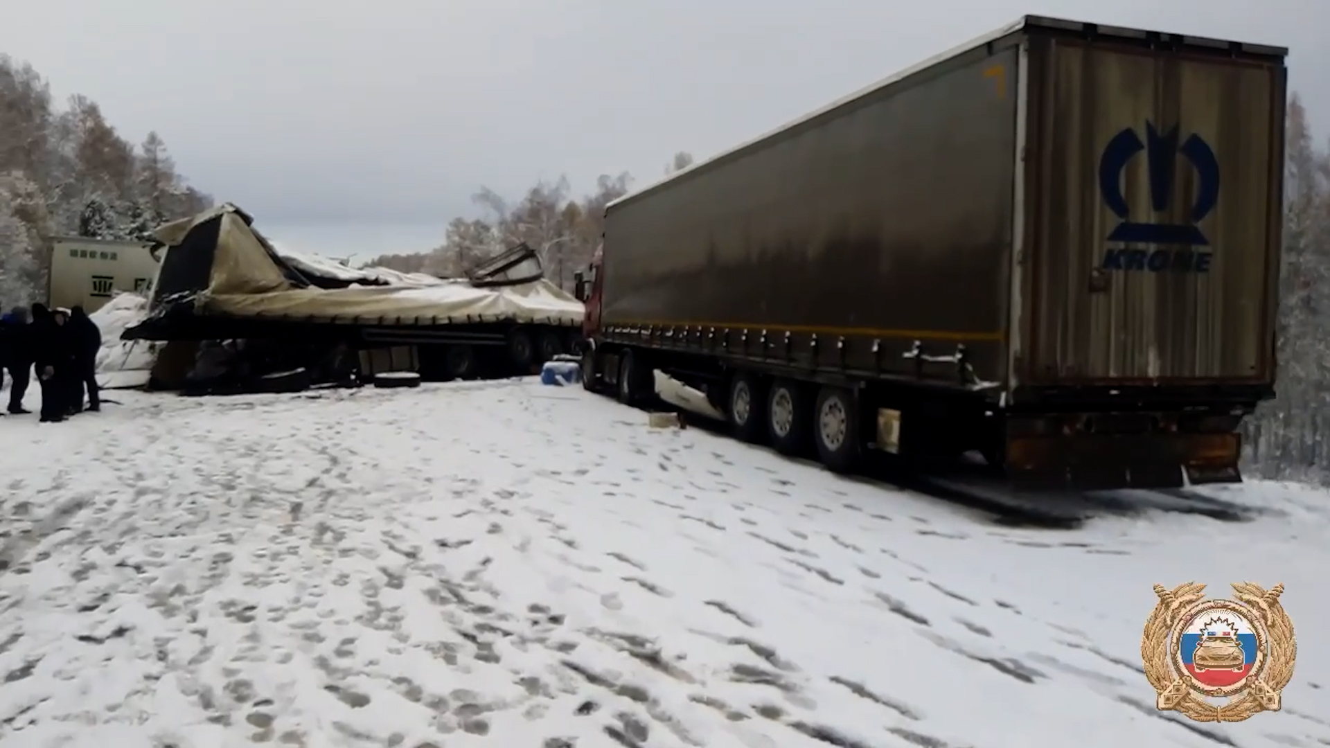 {Столкновение четырех большегрузов }